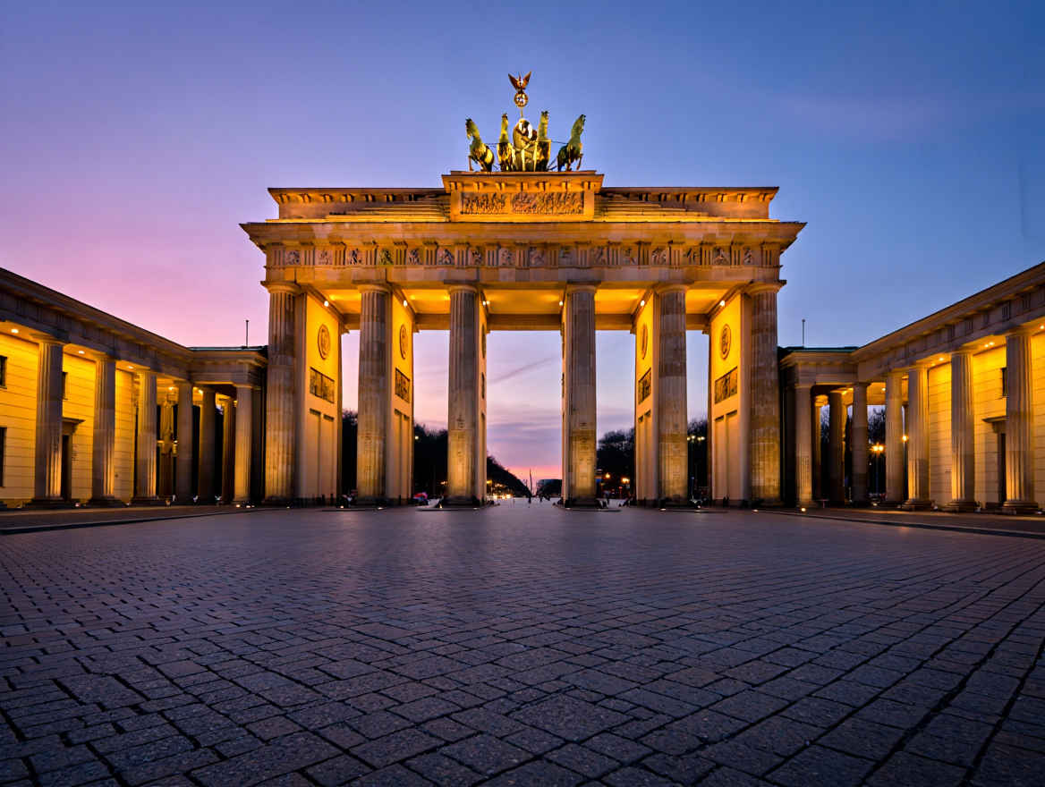 Berliner Brandenburger Tor bei Nacht
